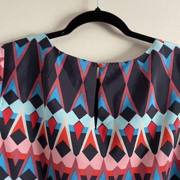 J.Crew Factory Women 6 Colorful Geometric Print Short Sleeve Gallery Shift Dress - Picture 10 of 10